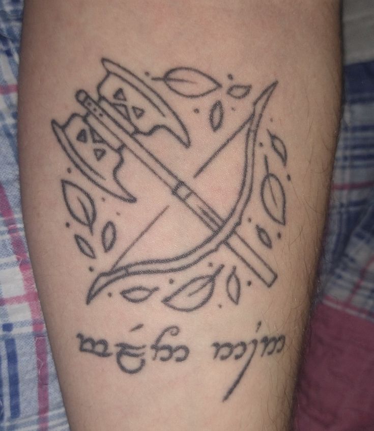 a tattoo on the leg of a man