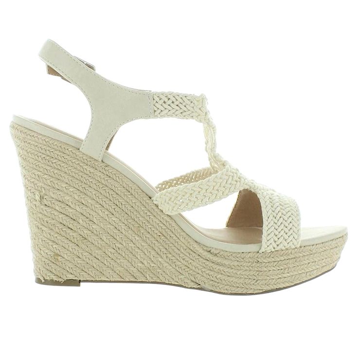 SUN STONE ESMEF Espadrille Wedge Heel Sandals -New with Box -Brand: SUN STONE -Color: Ivory -Size: 9M -Material: Textile -Heel Height: 4.75 Inch -Platform Height: 1.25 Inch -Woven Upper -Open Toe -Wedge Heels -Ankle Strap Buckle Closure -Made in China Adjustable Fit Cream Wedge Sandals For Beach, Adjustable Cream Wedge Sandals For Beach, Cream Round Toe Wedge Sandals For Summer, Adjustable Beige Wedge Sandals For Vacation, White Straw Wedge Sandals For Beach, Cream Synthetic Sandals For Summer, Beige Adjustable Wedge Heel Sandals, Adjustable White Wedge Sandals For Beach, Cream Wedge Sandals For Summer