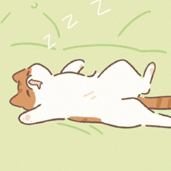 a drawing of a cat laying on its back in the grass with numbers above it