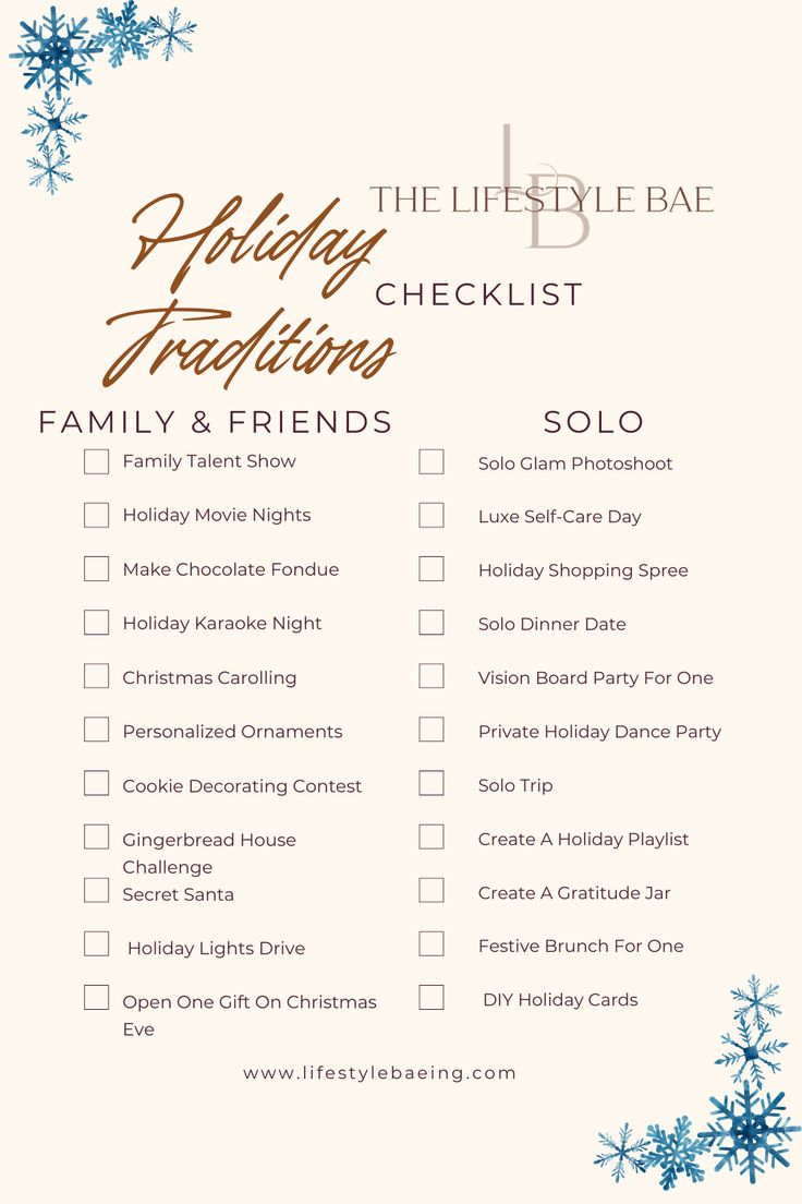 the ultimate holiday checklist for families and friends