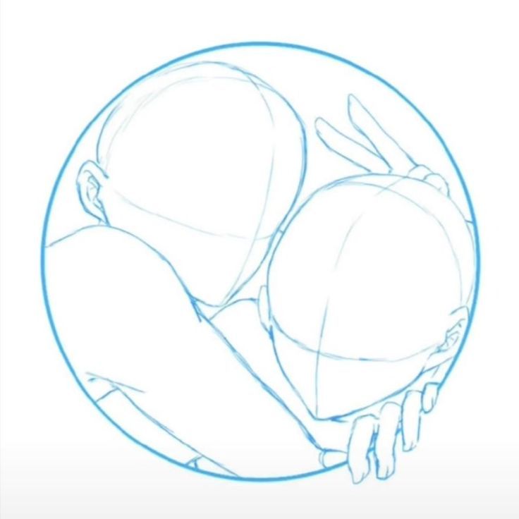 a drawing of two people in a circle