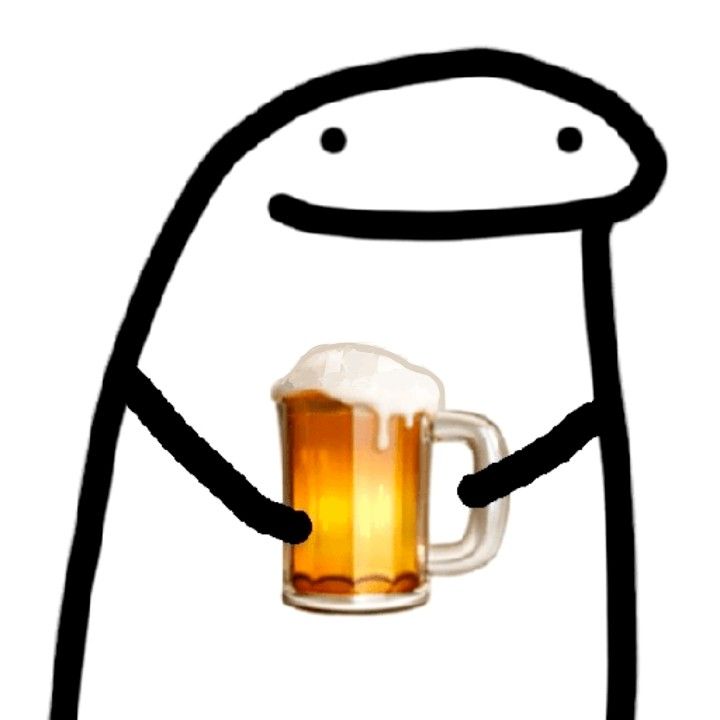 a cartoon character holding a beer mug