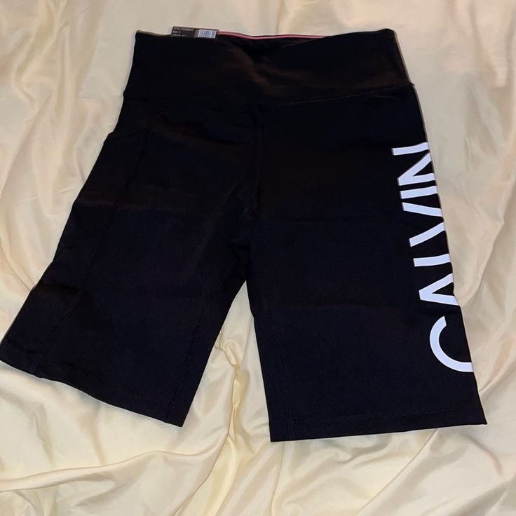 Calvin Klein Biker Shorts Size Small Brand New Casual Black Knee-length Activewear Shorts, Casual Black Knee-length Shorts Activewear, Sporty Fitted Calvin Klein Bottoms, Calvin Klein Fitted Casual Shorts, Trendy Black Stretch Shorts, Casual Black Biker Shorts For Workout, Calvin Klein Casual Sport Bottoms, Calvin Klein Sporty Bottoms For Sports, Calvin Klein Fitted Shorts