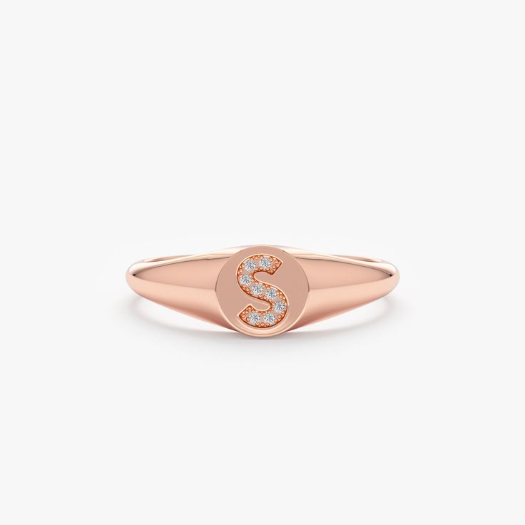 Sierra There’s nothing better than wearing your initials in diamonds! Get the letter of your choice on a signet ring. Personalize this ring for yourself or for your loved ones! - Handmade- Solid Gold- Natural Diamonds - G Color, SI Quality Diamonds- Dimension of the Ring: 6 mm- Total Diamond Carat Weight: .04 ctw All pieces come beautifully boxed in suede pouches you can always use (which really comes in handy when traveling!) Letter Ring, Name Rings, Pave Setting, Diamond Carat, Quality Diamonds, Signet Ring, Natural Diamonds, Solid Gold, Initials