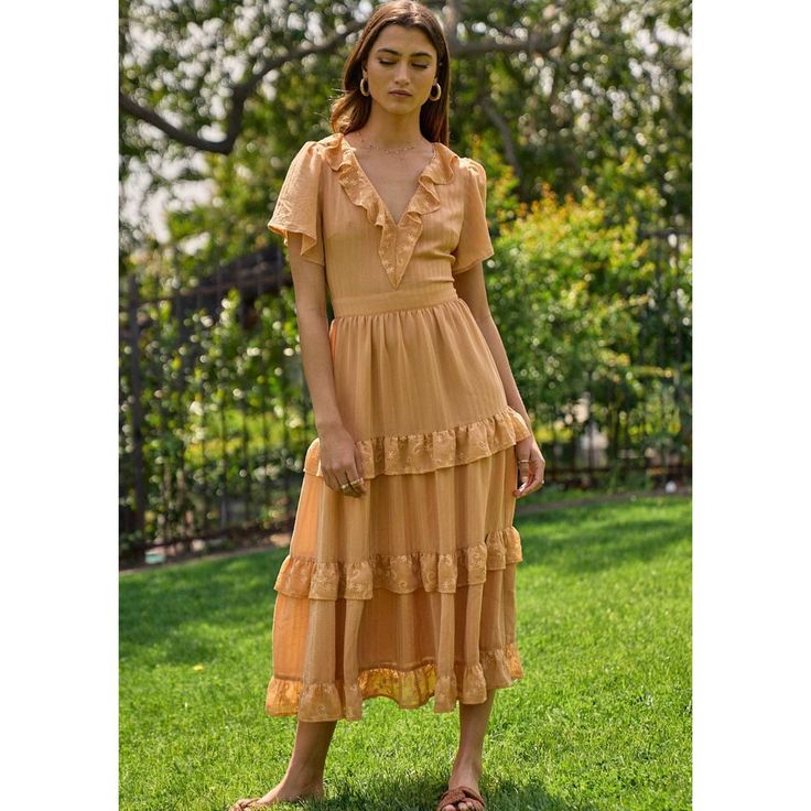 Flaunt your style in this tiered, ruffled midi dress- a daring vacation look that'll make you stand out! With its short, ruffled sleeves, you'll have full freedom to take on your next journey with confidence and flair. Moedled in size S Vacation Looks, Midi Ruffle Dress, Ruffled Sleeves, Women Clothing Boutique, Boutique Clothing, Dress Collection, Best Sellers, Latest Fashion Trends, Trendy Outfits