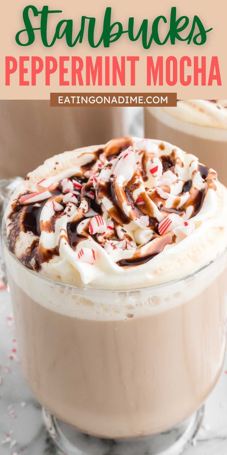 starbucks peppermint mocha with whipped cream and candy canes