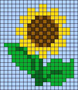 a cross stitch pattern with a sunflower on it