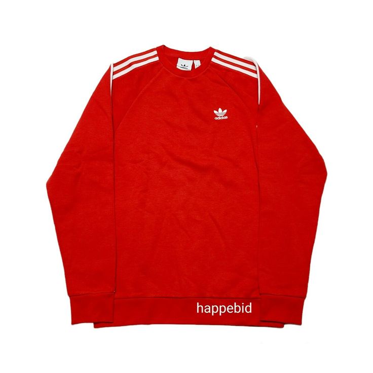 Thank you for taking the time in reviewing my product. Listing is a Adidas Originals 3D Trefoil 3 Stripes Crew Sweatshirt Red GN3544 Men S Fast Shipping. Please take the time in viewing the images of its condition and details. The product is brand new & has never before been used. Fast Shipping with provided tracking. Returns Accepted, if you are not fully satisfied with your product.  The condition and its contents, including the wrapping, MUST remain with the original packaging, similar with h Sporty University Red Crew Neck Sweatshirt, Adidas Relaxed Fit Sweatshirt With Three Stripes, Red Sporty Crew Neck T-shirt, Red Sportswear Tops For College, Red Sporty Sweatshirt With Relaxed Fit, Red Crew Neck Sweatshirt With Ribbed Cuffs, Red Relaxed Fit Sporty Sweatshirt, Red Crew Sweatshirt With Letter Print, Red Cotton Sportswear Sweatshirt