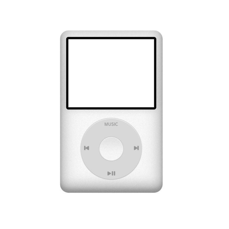 an mp3 player with a blank screen on it