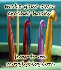 four colorful umbrellas sitting in a pot with the words make your own crochet hooks how to on moogly blog