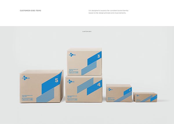 three boxes sitting on top of each other in front of a white background with blue lines