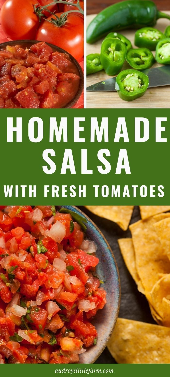 homemade salsa with fresh tomatoes and green peppers