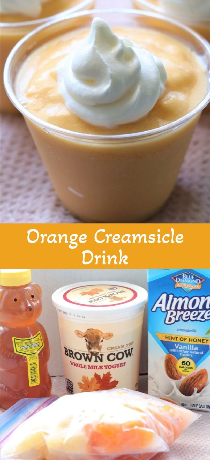 an orange creamsice drink is served in small cups