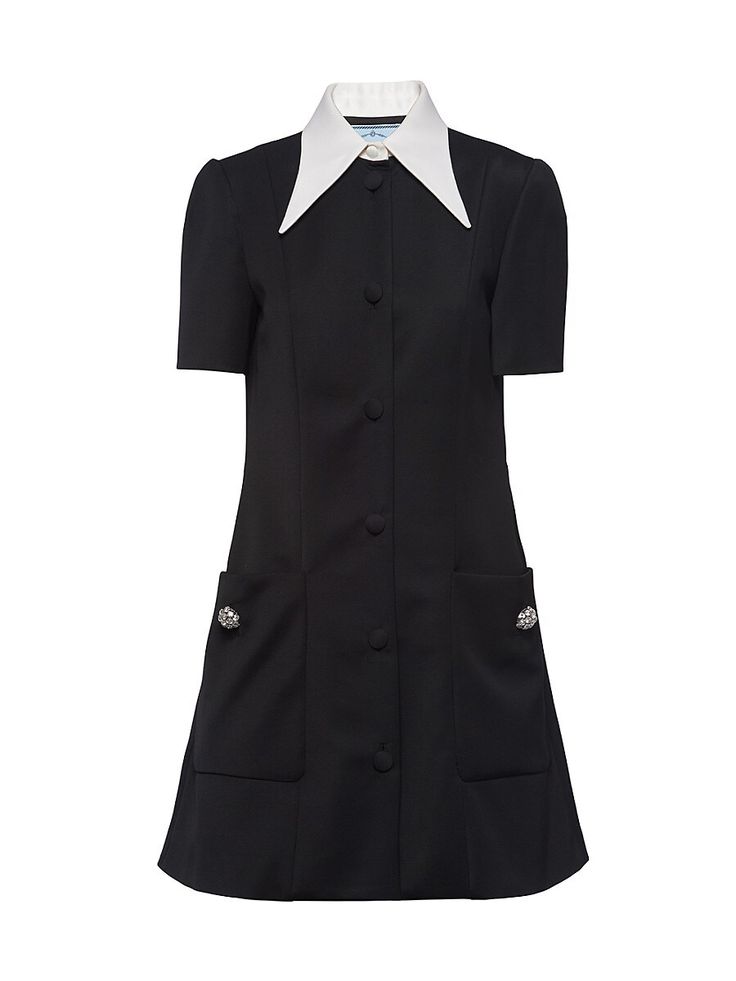 Prada Dress, Black Satin Dress, Black Flare, Satin Mini Dress, Mini Cocktail Dress, Silk Twill, Lace Mini Dress, White Mini Dress, Shirt Collar