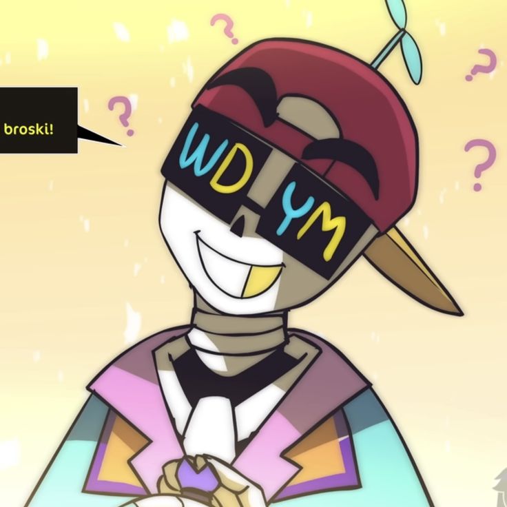 an animated image of a person wearing a hat and glasses with the words mydw on it