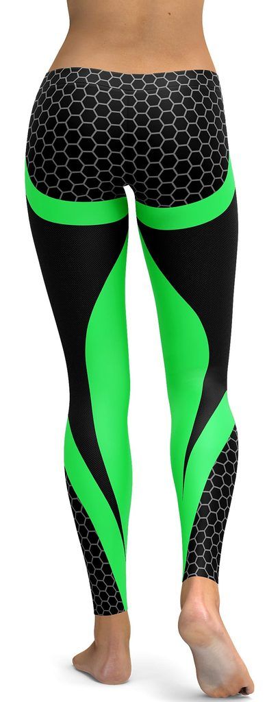 Green Honeycomb Carbon Leggings Green Breathable Yoga Bottoms, Breathable Green Yoga Bottoms, High Stretch Breathable Green Tights, Tight Green Leggings For Training, Green Breathable Stretch Tights, Green Stretch Breathable Tights, Green Compression Sports Tights, Green Stretch Tights For Training, Green Compression Tights For Sports