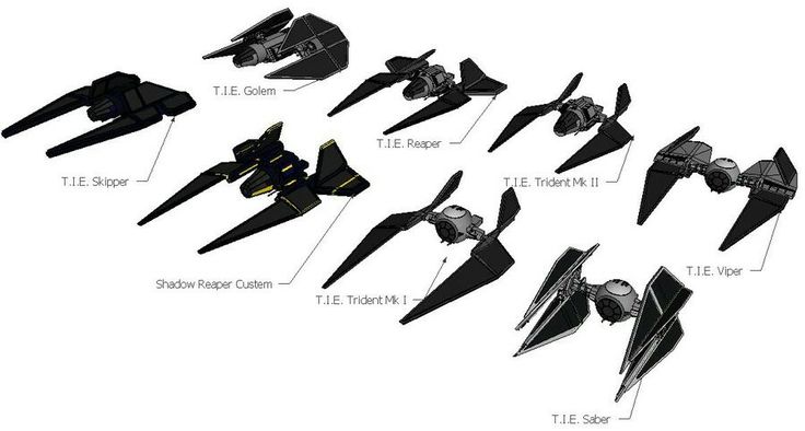 a bunch of different types of sci - fi aircrafts are shown in black and white