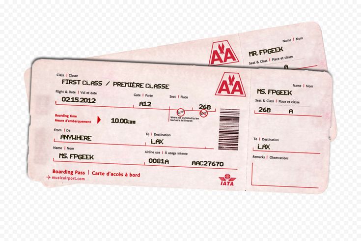 two airline boarding cards with red letters on them