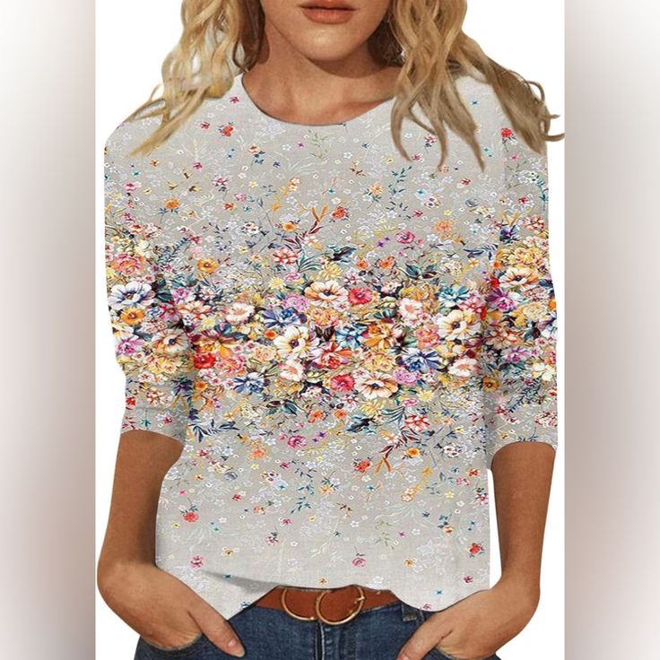 Brand New Women’s Half Sleeve T-Shirt. Pretty Floral T-Shirt Crewneck Dress, Tee Outfit, Streetwear Women, Dressy Casual, Botswana, Ladies Tops Fashion, Printed Sweatshirts, Fashion Tops, Floral Print Dress