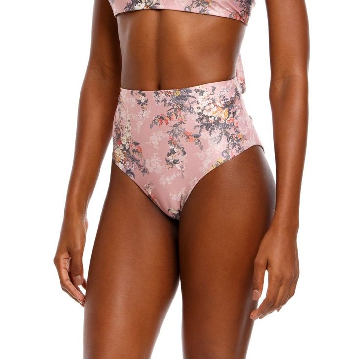 Classic High-Waisted Cut, Featuring A Reversible Design So You Can Choose Which Romantic Floral Print. Feminine Beach Bottoms, Feminine Stretch Swimwear With Floral Print, Feminine Stretch Floral Print Swimwear, Feminine Floral Print Stretch Swimwear, Spring Beachwear Swimwear With Wide Waistband, Spring Swimwear With Wide Waistband, Spring Beachwear With Wide Waistband, High Waist Floral Print Bottoms For Poolside, Feminine Swimwear Bottoms For Spring