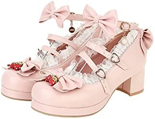 Amazon.com: Kawaii Shoes Cutecore Shoes, Shoes Leg Warmers, Rockabilly Shoes, Cutest Shoes, Kawaii Shoes, Womens Mary Janes, Platform Mary Janes, Platform Heels Chunky, Ankle Strap Pumps