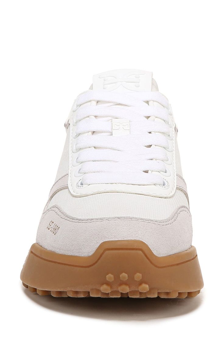 Complete your casual look with the sporty sophistication of a lace-up sneaker embellished with suede overlays. Leather upper/textile lining/synthetic sole Imported Casual Look, Sam Edelman, Casual Looks, Womens Sneakers, Leather Upper, Nordstrom, Lace Up, Sneakers, Lace