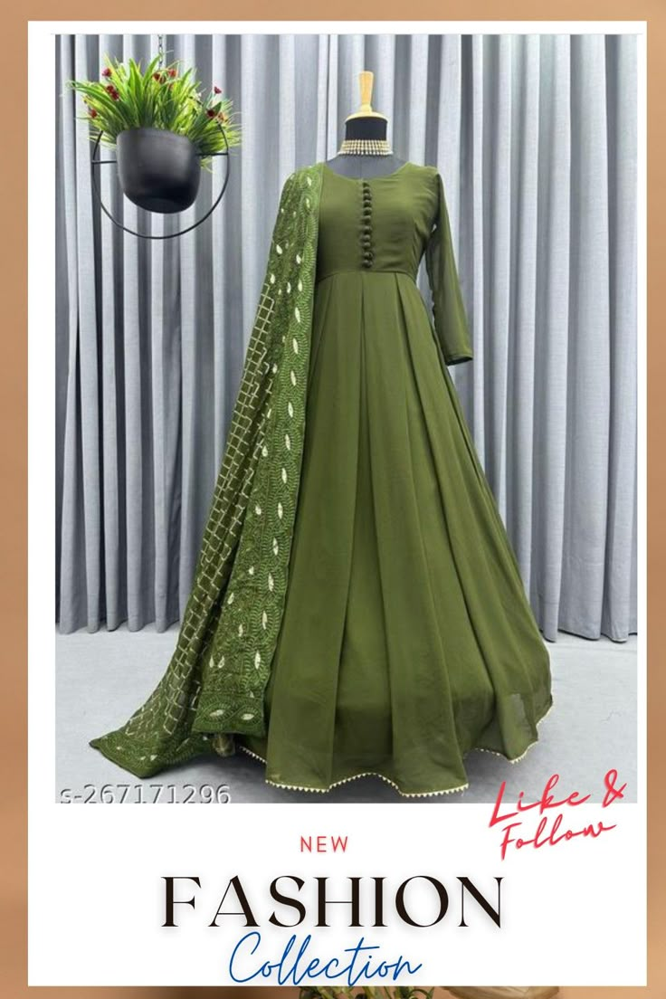 Women Kurta and Dupatta Set Silk Blend Aline Frocks For Women Pakistani, Silk Frock Design, Silk Frocks For Women, Pakistani Ladies Frock Designs, Plain Frock Designs Pakistani, Long Frok Designs Pakistani, Pakistani Long Frock Design, Mahendi Dress, Frocks For Women