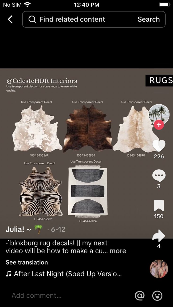 an iphone screen showing the different types of animal furs and their names on it