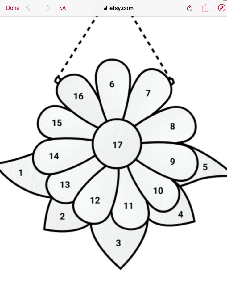 a flower with numbers on it that is in the shape of a flower and has four petals