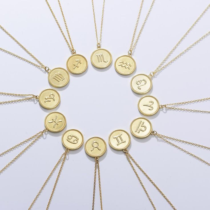 Dive into cosmic and minimalist style with our Zodiac Medallion Gold Coin Vermeil Necklace – a chic and dainty piece that's smaller than a dime but big on personality! Two-sided charm, double the mystique! One side features your zodiac astrology symbol, and on the flip, it's spelled out for that extra touch of celestial charm. Crafted with love, it boasts an 18K gold finish over hypoallergenic 925 sterling silver, appropriate for daily wear. The O-cable chain style and lobster claw clasp add sim 18k Gold Necklace, Sagittarius And Capricorn, Taurus And Gemini, Zodiac Astrology, Gold Coin, Amethyst Purple, Purple Stones, Letter Pendants, Coin Necklace