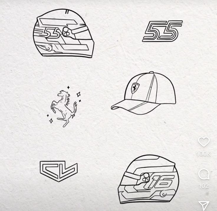 several different hats are drawn on a piece of paper