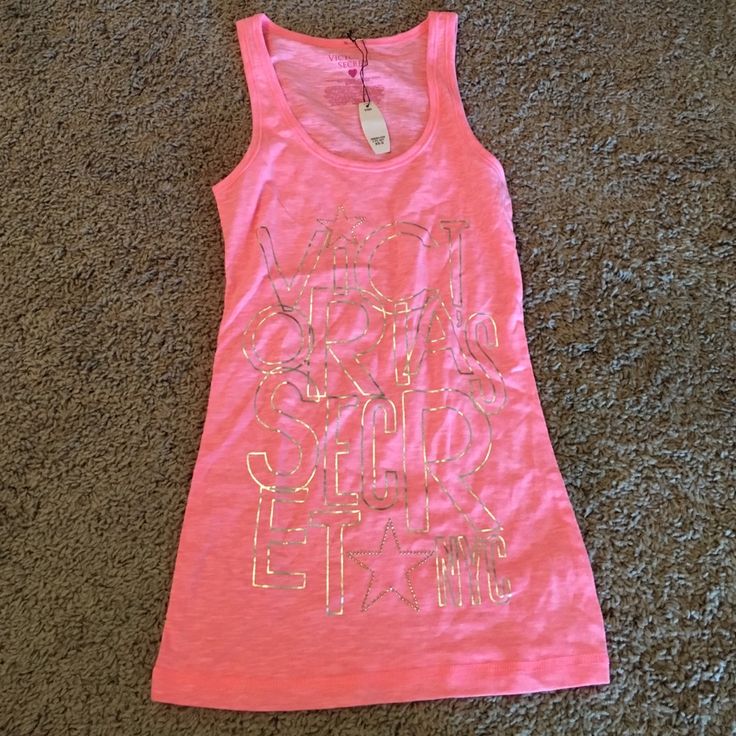 Pink "Victoria's Secret Nyc" Pajama Tank Top. New With Tags!! Pajama Tank Top, Kitty Clothes, Hello Kitty Clothes, Victoria Secret Pajamas, Pajama Top, Miss Me Jeans, Pink Gold, Victoria's Secret Pink, Secret Pink