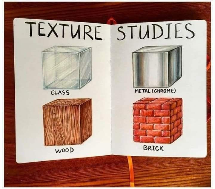 an open book with pictures of different types of furniture on it and the words texture studies written below