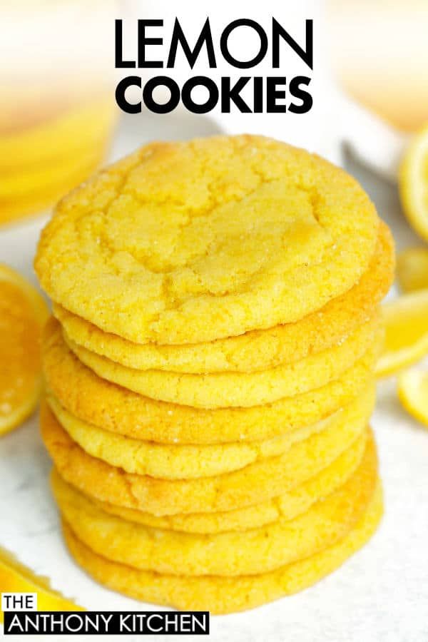 A stack of lemon cookies on parchment paper. Can You Freeze Lemons, Storing Lemons, Peach Dessert, Peach Dessert Recipes, Lemon Cookies Recipes, Popular Cookies, Frozen Lemon, Oatmeal Cookies Chewy, Holiday Party Foods