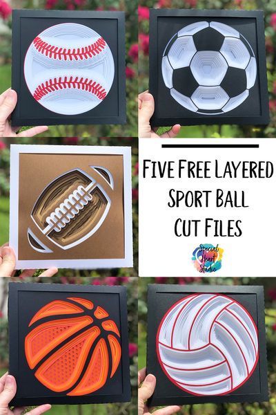 five free layered sport ball cut files