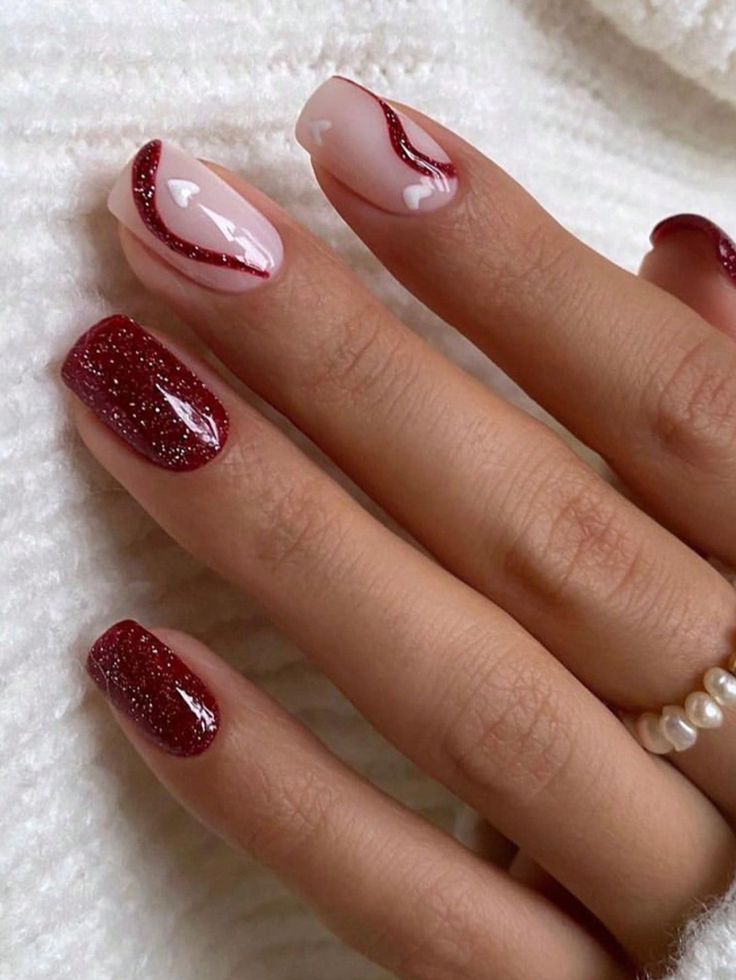 Squoval Acrylic Nails, Short Fake Nails, Her Nails, Fake Nails With Glue, Xmas Nails, Stick On Nails, Square Acrylic Nails, Artificial Nails, Square Nails