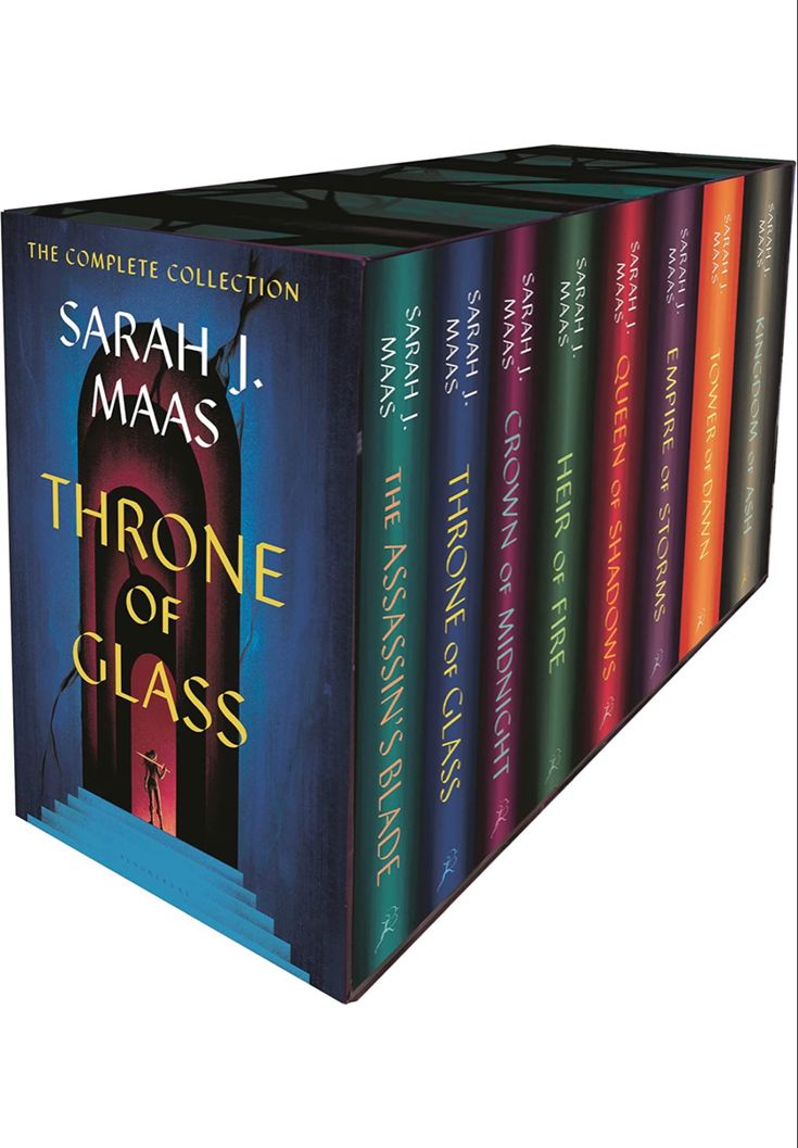 the throne of glass boxed box set includes six books, including one with an image of a