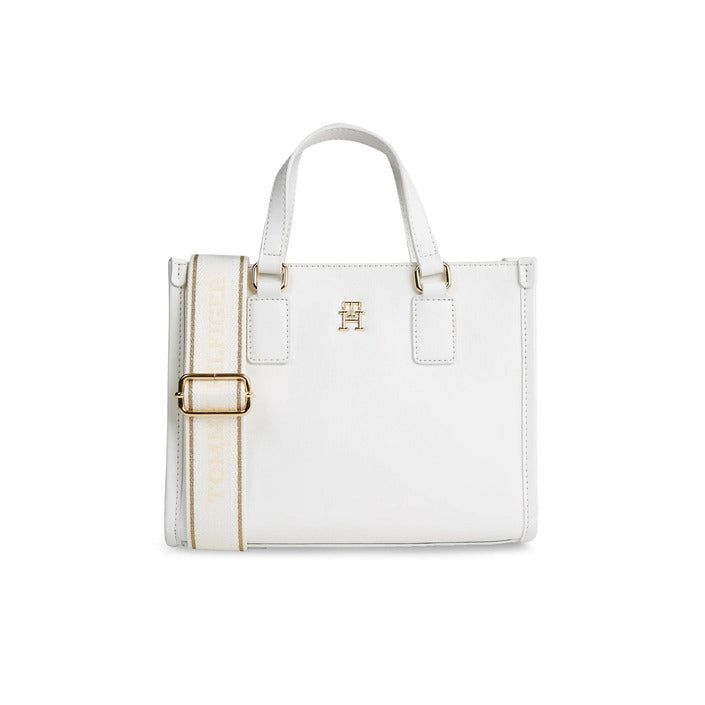 Brand: Tommy Hilfiger Gender: Women Type: Bags Season: Spring/Summer PRODUCT DETAIL • Color: white • Pattern: plain • Size (cm): 19x24x10 • Details: -handbag -with shoulder strap COMPOSITION AND MATERIAL • Composition: -100% polyurethane White Satchel With Adjustable Strap For Summer, White Summer Tote Satchel, White Shoulder Bag For Summer On-the-go, Chic Tommy Hilfiger Travel Bags, White Satchel For Everyday Use In Summer, Summer White Shoulder Bag For On-the-go, Trendy White Bags With Handles, White Double Handle Satchel For Summer, Classic White Shoulder Bag With Gold-tone Hardware