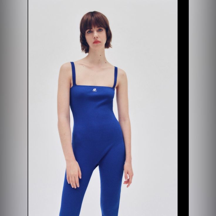 Nwt Blue, Meduim-Sized Sporty Fitted Casual Blue High Stretch Bodysuit For Spring, Blue Elastane Jumpsuits And Rompers, Blue High-stretch Jumpsuits And Rompers For Summer, Blue High Stretch Jumpsuits And Rompers For Summer, Denim Short Jumpsuit, Flowy Romper, Zara Bodysuit, Belted Romper, Zara Jumpsuit