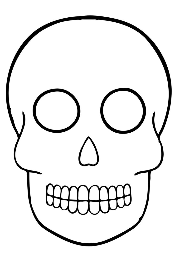 a black and white drawing of a skull