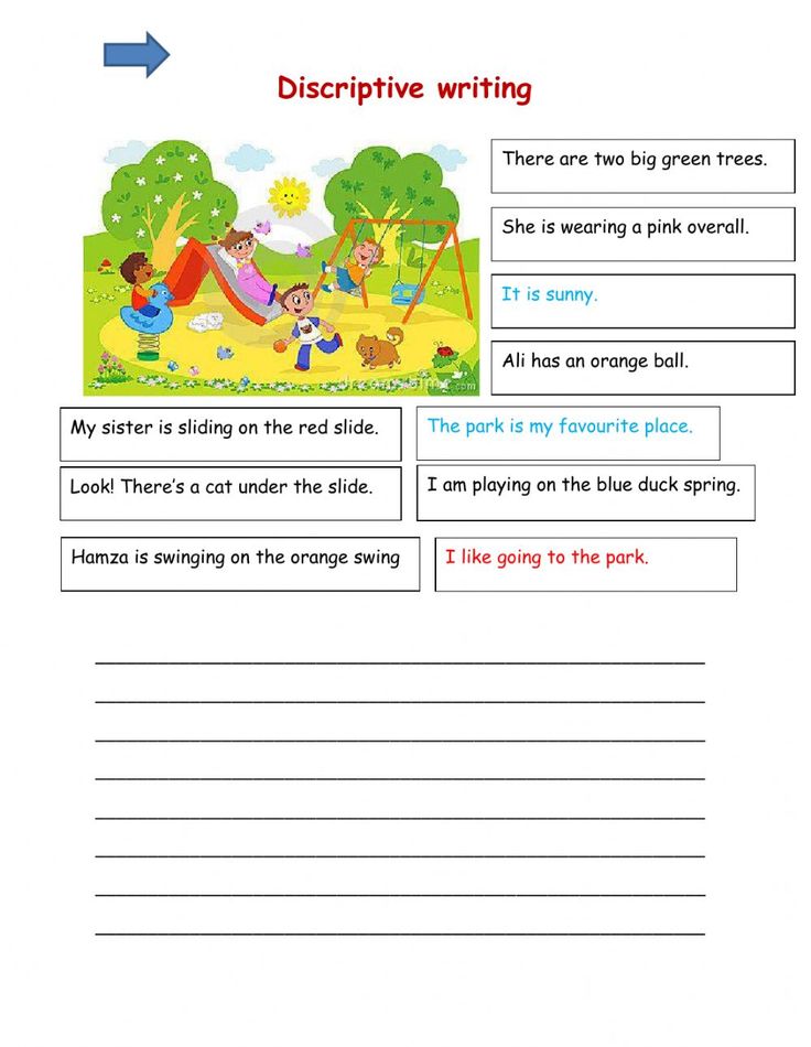 descriptive writing worksheet for kids with pictures and words on the page, including