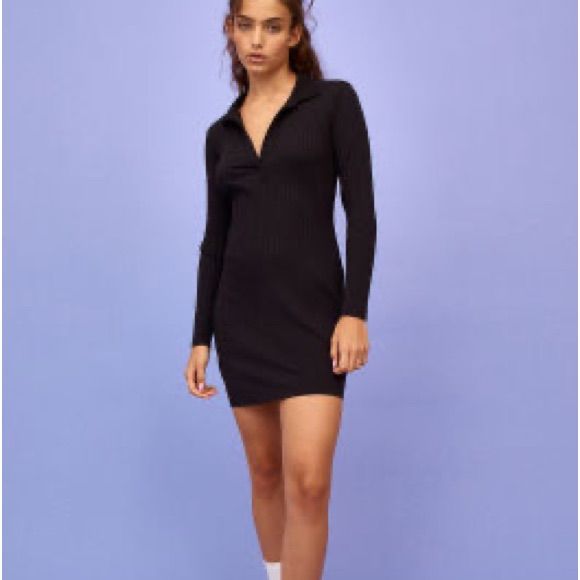 Never Worn! No Tags Zara Women's Basic Collared Ribbed Bodycon Dress Black Size Medium Bodycon Dress Black, Ribbed Bodycon Dress, Black Bodycon Dress, Womens Basic, Zara Black, Zara Dresses, Zara Women, Dress Black, Bodycon Dress