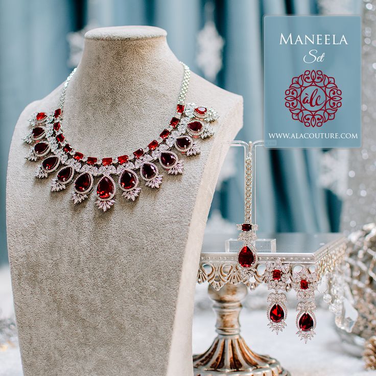 The perfect addition to compliment your up-do! A beautiful, ruby-encrusted maang teekah. Silver-plated on high-quality brass as base metal. In-stock & ready-to-ship. *Please Note: We use faux stones and beads in all of our jewelry. Elegant Jeweled Jewelry Sets For Diwali, Formal Temple Jewelry With Stones, Elegant Ruby Bridal Necklace With Stone Work, Silver Temple Jewelry Sets Jeweled, Ornate Red Jewelry For Festivals, Traditional Ruby Jeweled Jewelry, Silver Jeweled Jewelry Sets For Festivals, Jeweled Jewelry For Diwali Gifts, Bollywood Jeweled Jewelry Gift