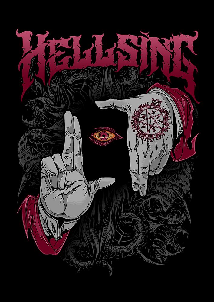 a black and red shirt with the words hellsing on it