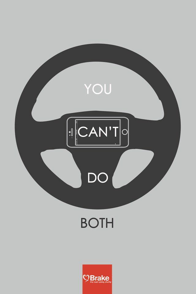 a steering wheel with the words you can't do both