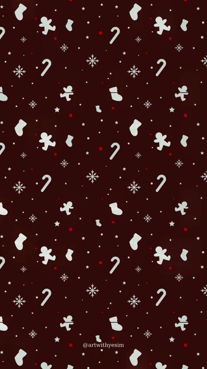 a red background with white snowflakes and numbers