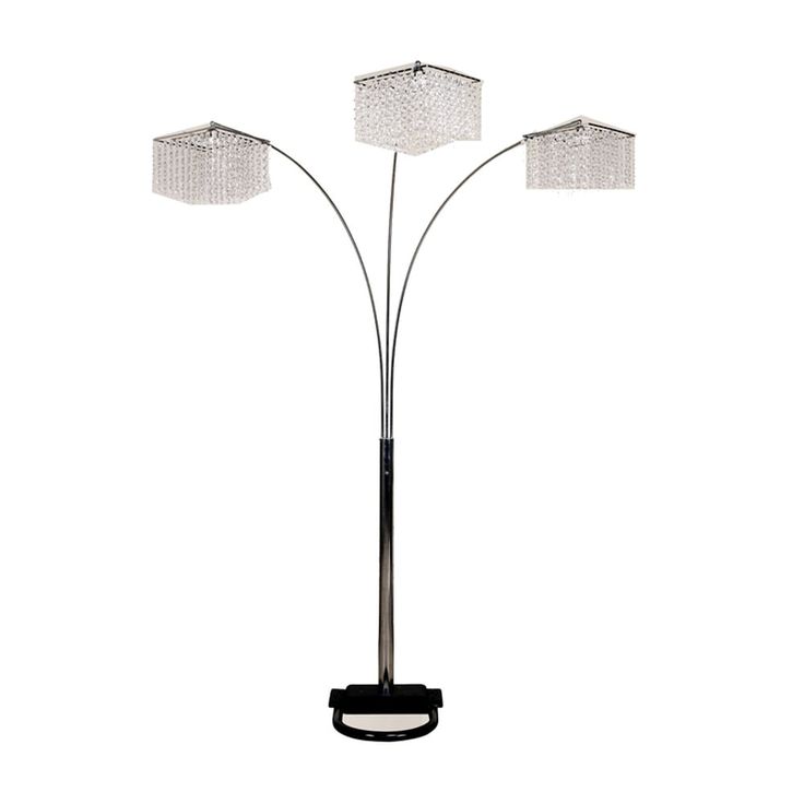 A beautiful crystal inspired arch floor lamp. Place this lovely arch floor lamp anywhere in the living room to give the interior a luxurious style and feel. The crystals of this arch lamp creates a sophisticated sensation. ORE International 84-in Chrome Multi-head Floor Lamp | 6932 Arch Floor Lamp, Arch Lamp, Crystal Floor, Crystal Floor Lamp, Hanging Floor Lamp, Hanging Crystal, Tree Floor Lamp, Arched Floor Lamp, Light Crystal