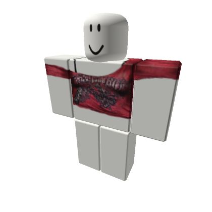 a white and red paper man with his arms spread out to the side, smiling