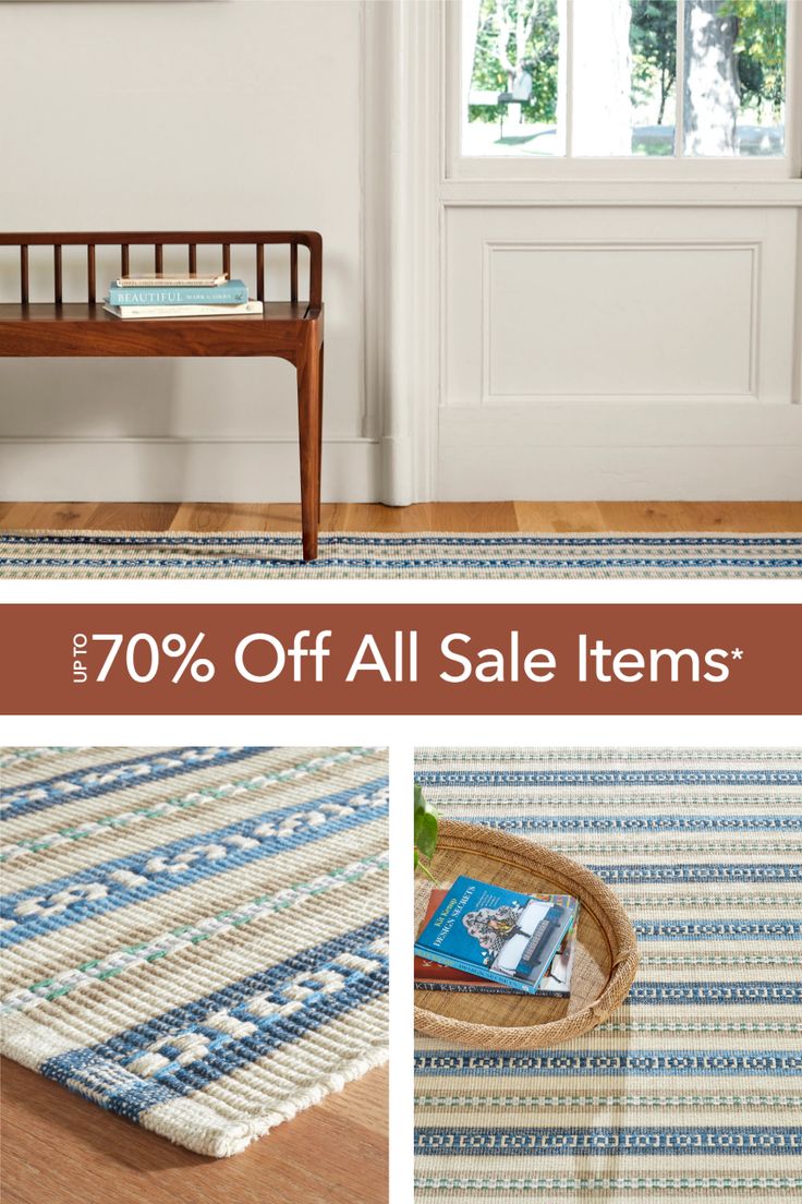 the sale is up for 70 % off all sale items from pottery and rugs