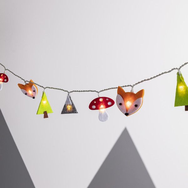 a string of lights that have animals on them